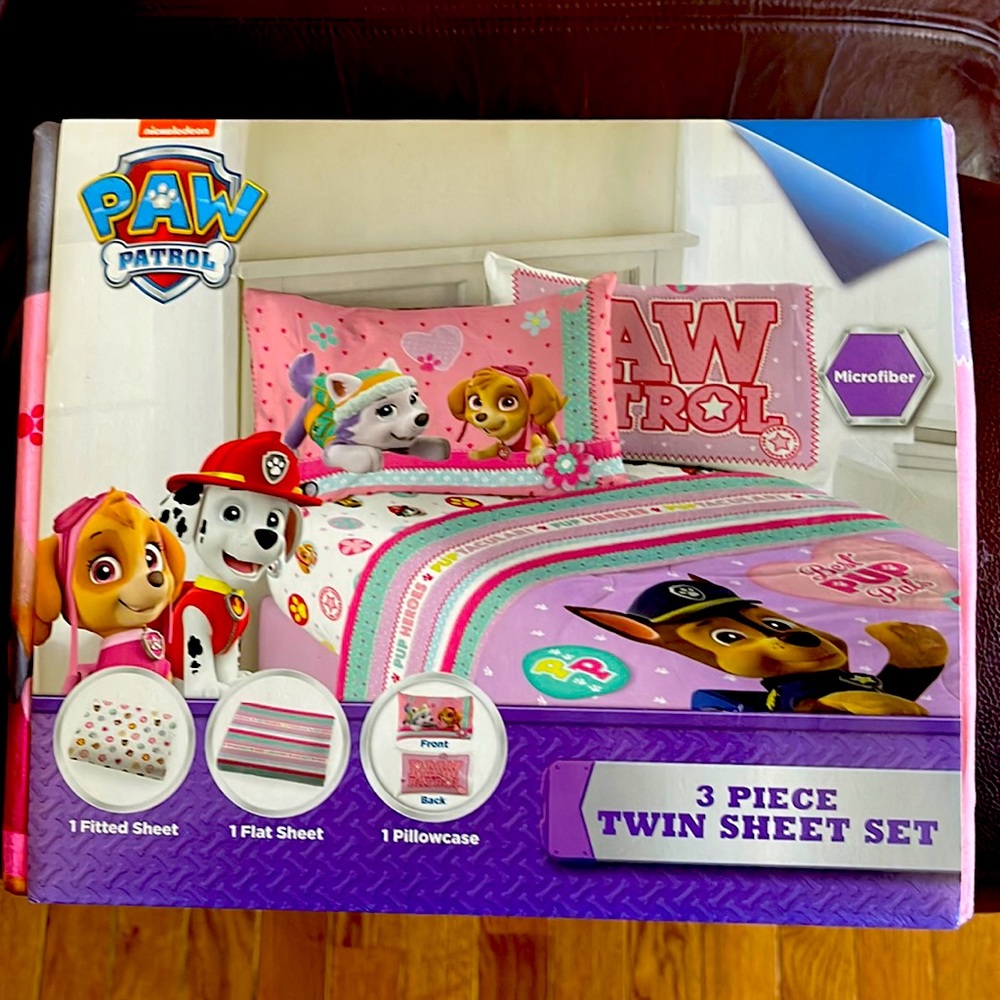 Nickelodeon Paw Patrol 3 piece Twin Sheet Set, Girls, Best Pup Pals, Microfiber